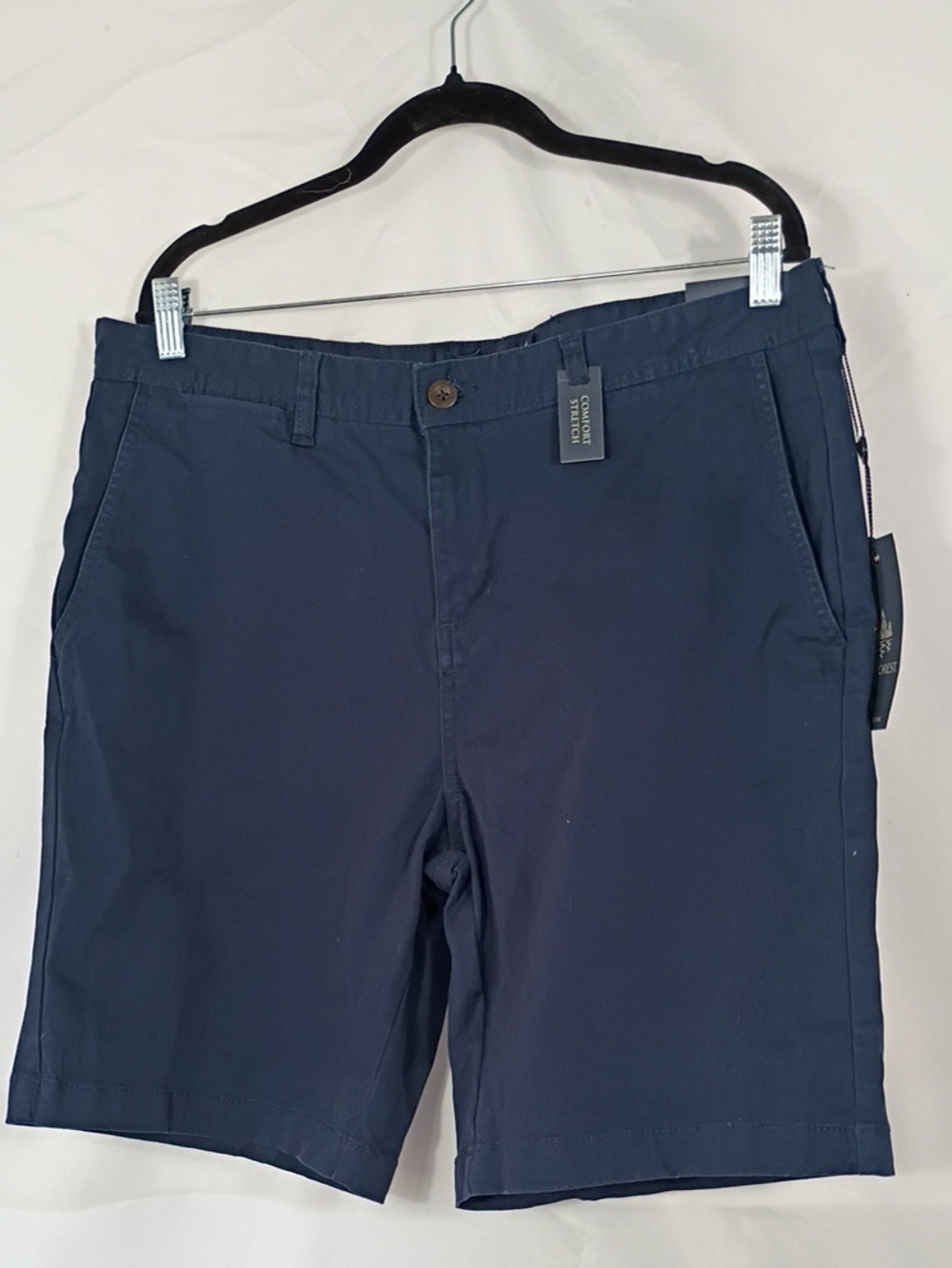 NWT Rainforest Comfort Stretch Navy Shorts Mens Size 34 9" Inseam Summer Work